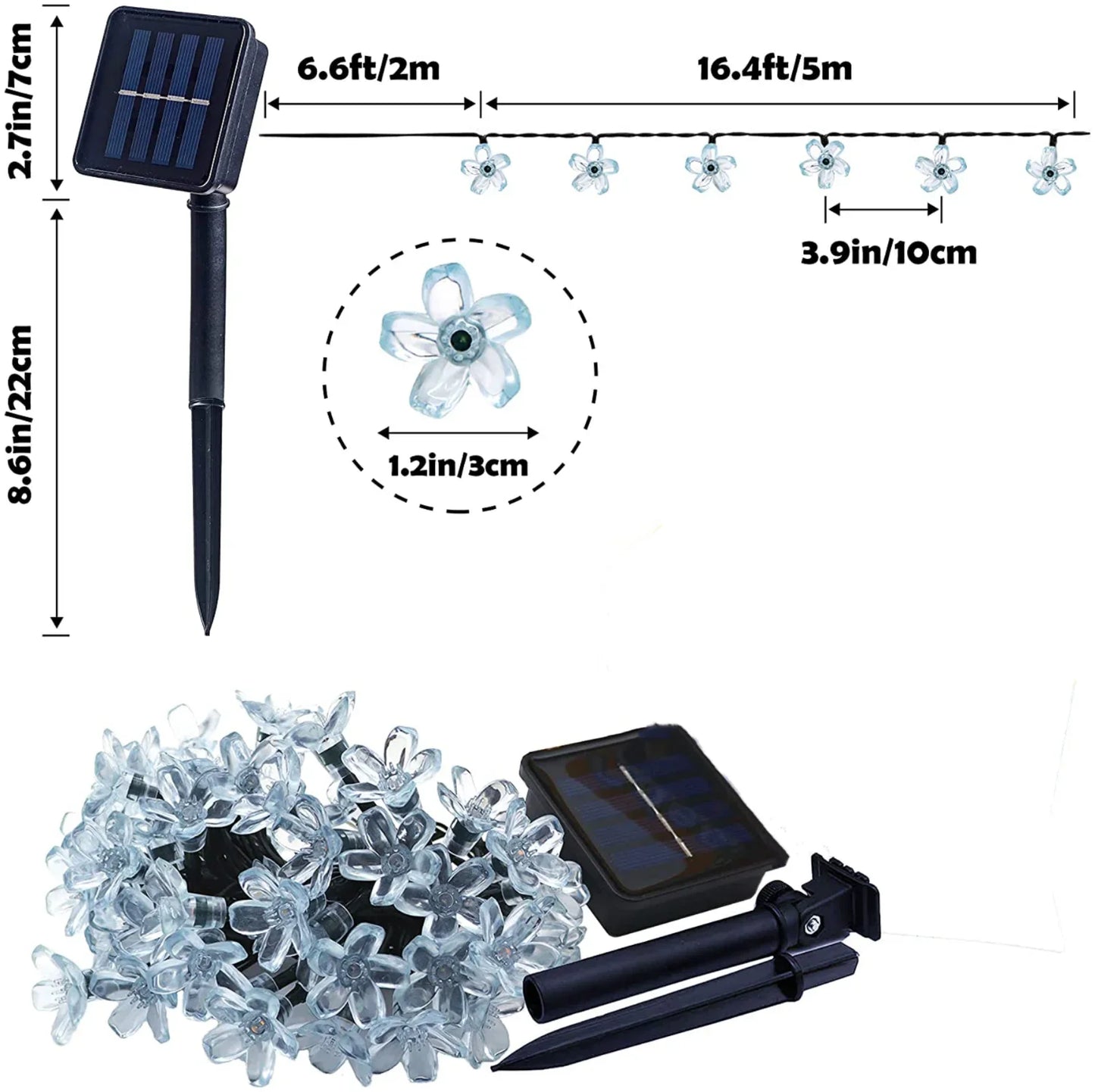 Solar Garden Light Flower Outdoor Solar  String Lights Waterproof